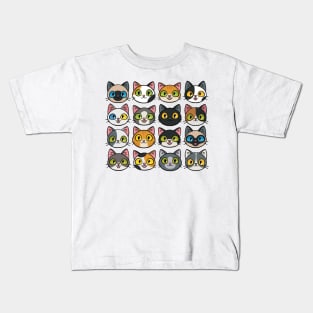 Happy Kitten Pattern Kids T-Shirt